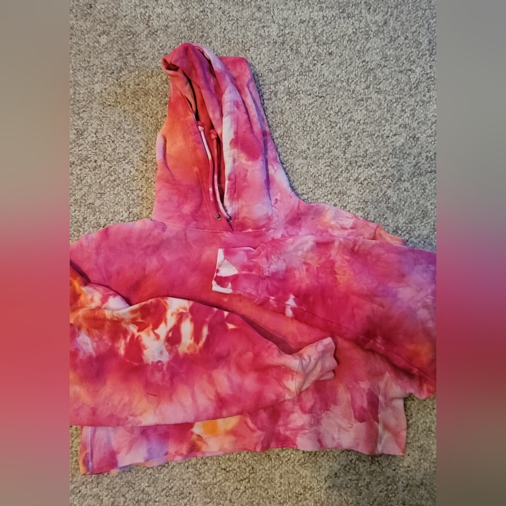 3/Set Of THREE Colorful Tie-Dye Cropped Champion Hoodies - Picture 12 of 16